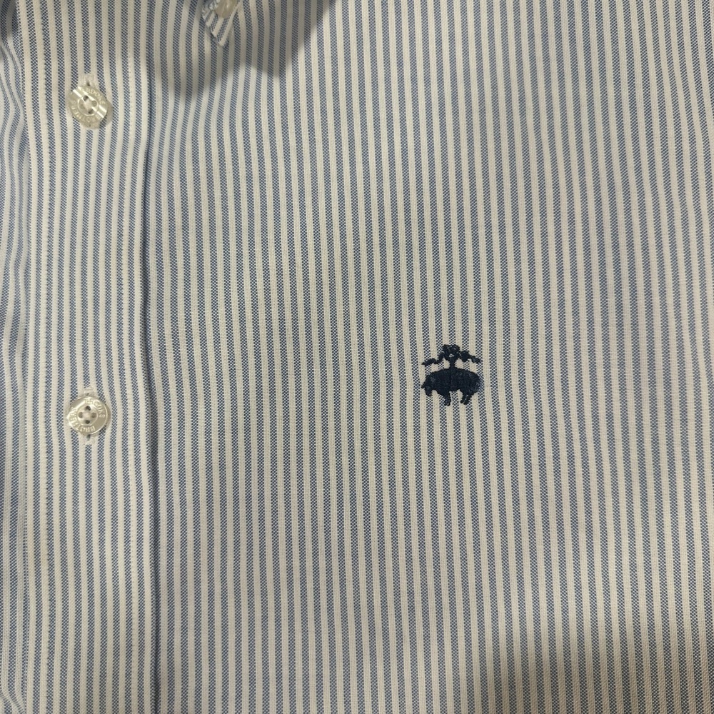 Brooks Brothers Madison Fit Shirt XXL Blue Pinstripe Non-Iron Supima Cotton - Picture 6 of 8